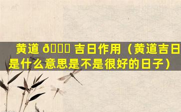 黄道 🐈 吉日作用（黄道吉日是什么意思是不是很好的日子）